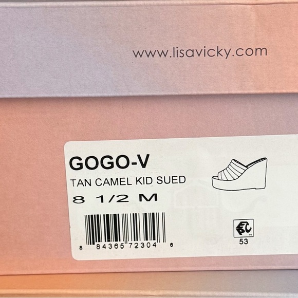 Lisa Vicky GOGO-V Suede Espadrille Platform Wedge Sandals Size 8.5 NIB - Picture 2 of 2